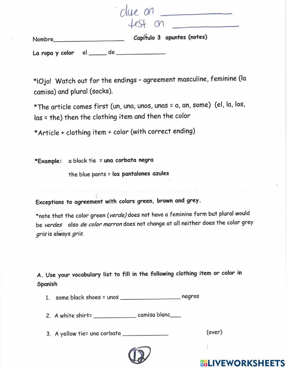 ropa y color notes 