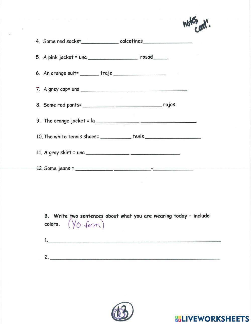 ropa y color notes 