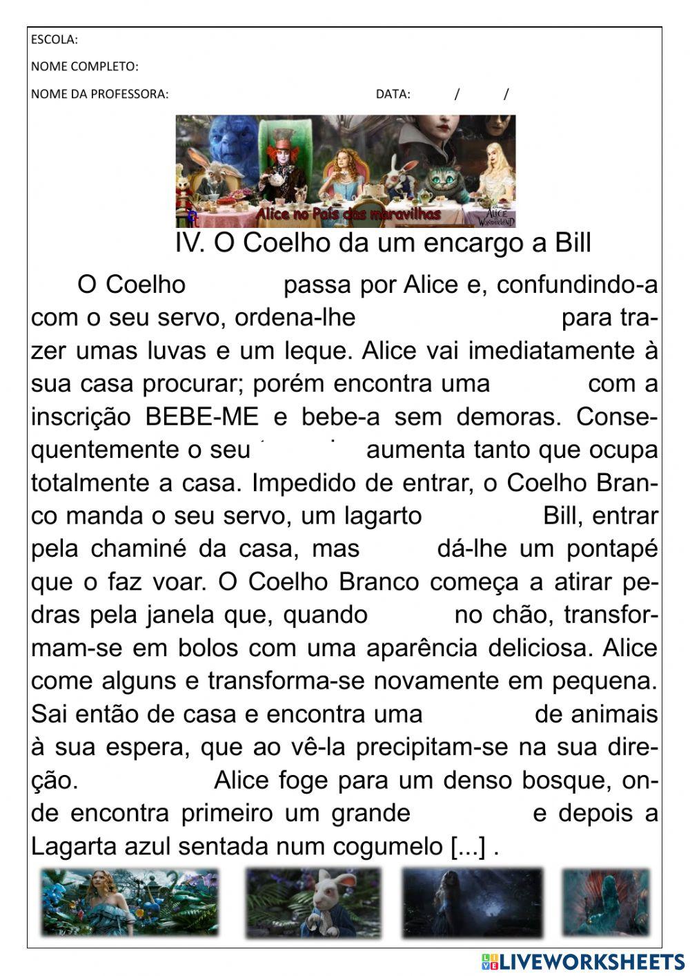 Trecho de Alice no país das maravilhas