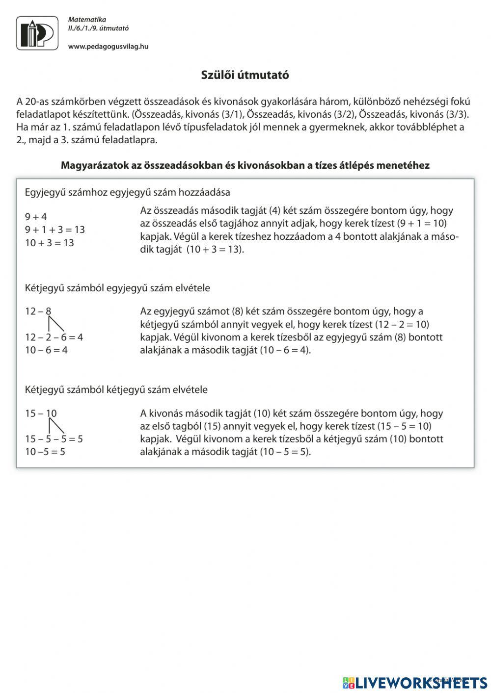 Összeadás-kivonás