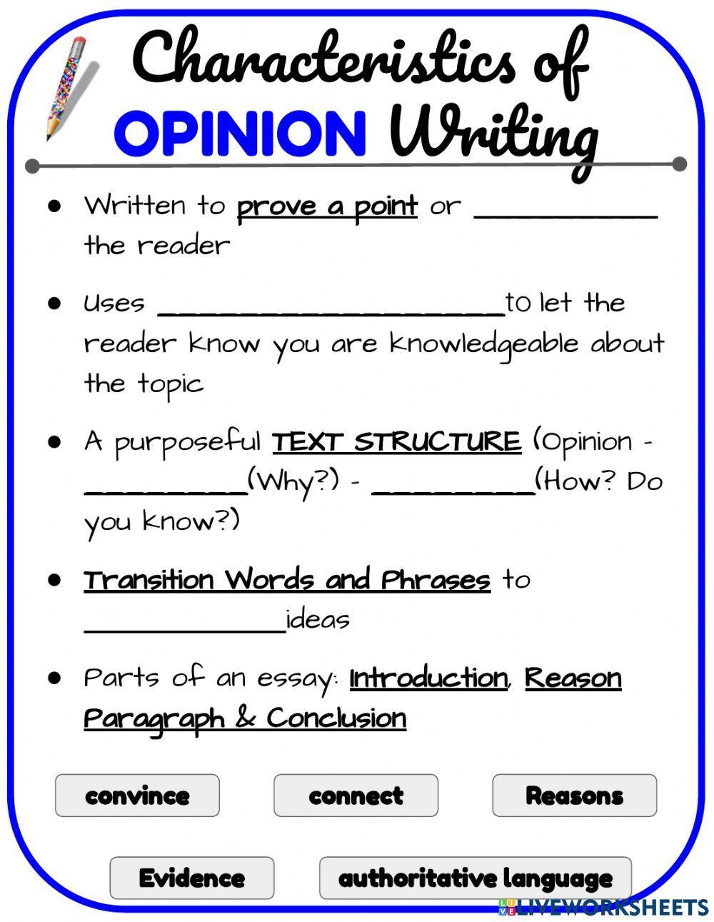 BES-Opinion Writing Characteristics