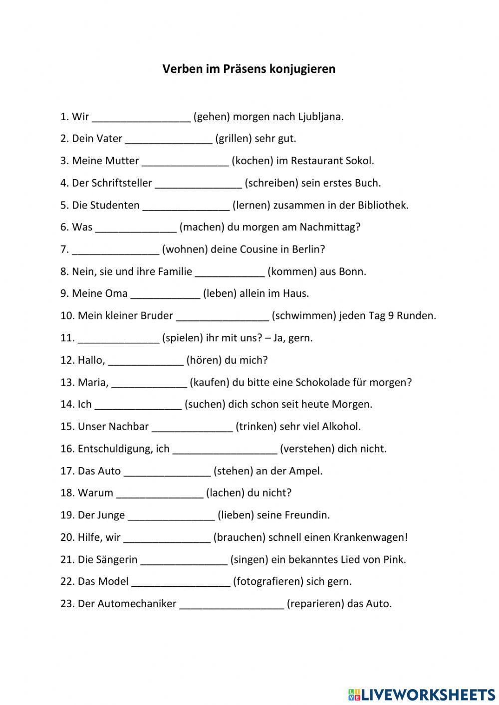 Deutsche Verben konjugieren