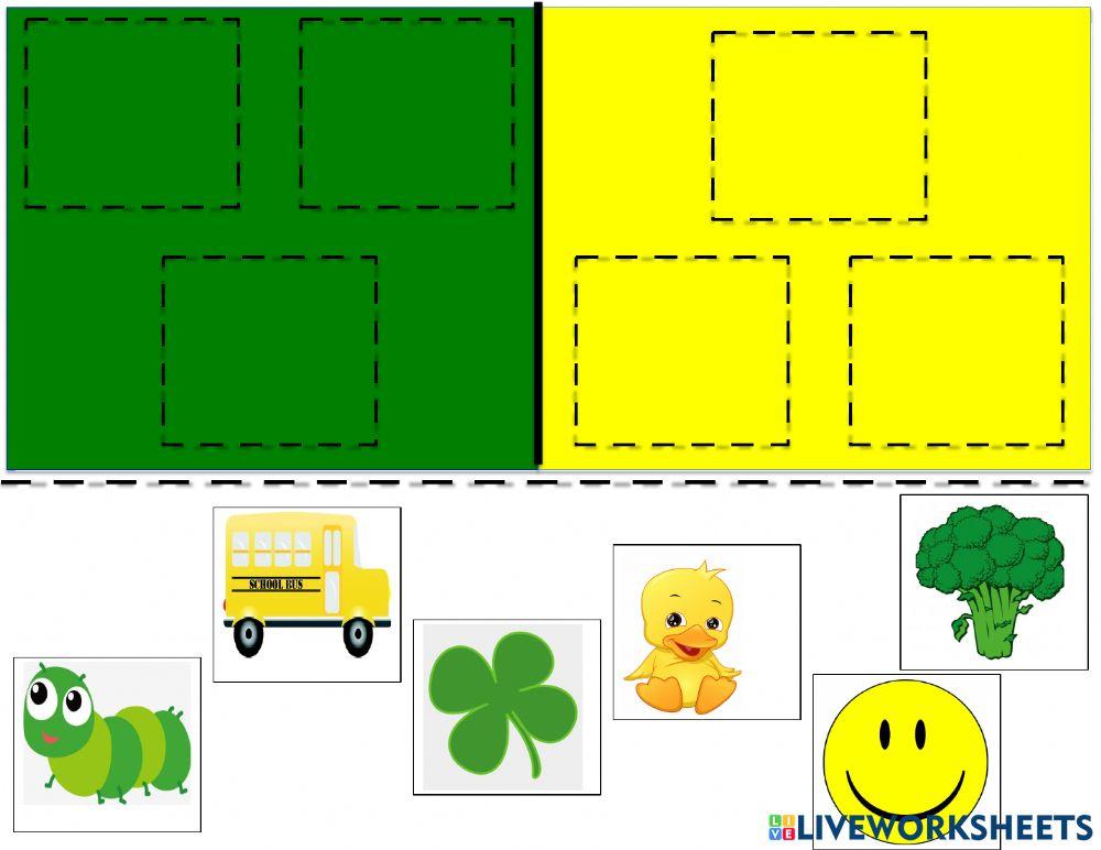 Sorting yellow and green colors