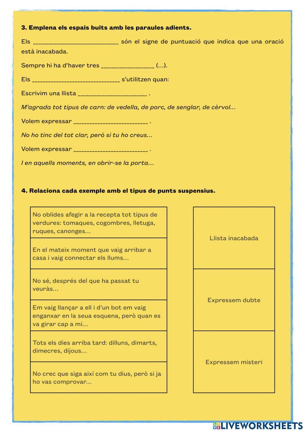 Els dos punts i els punts suspensius. Els dos punts i els punts suspensius.