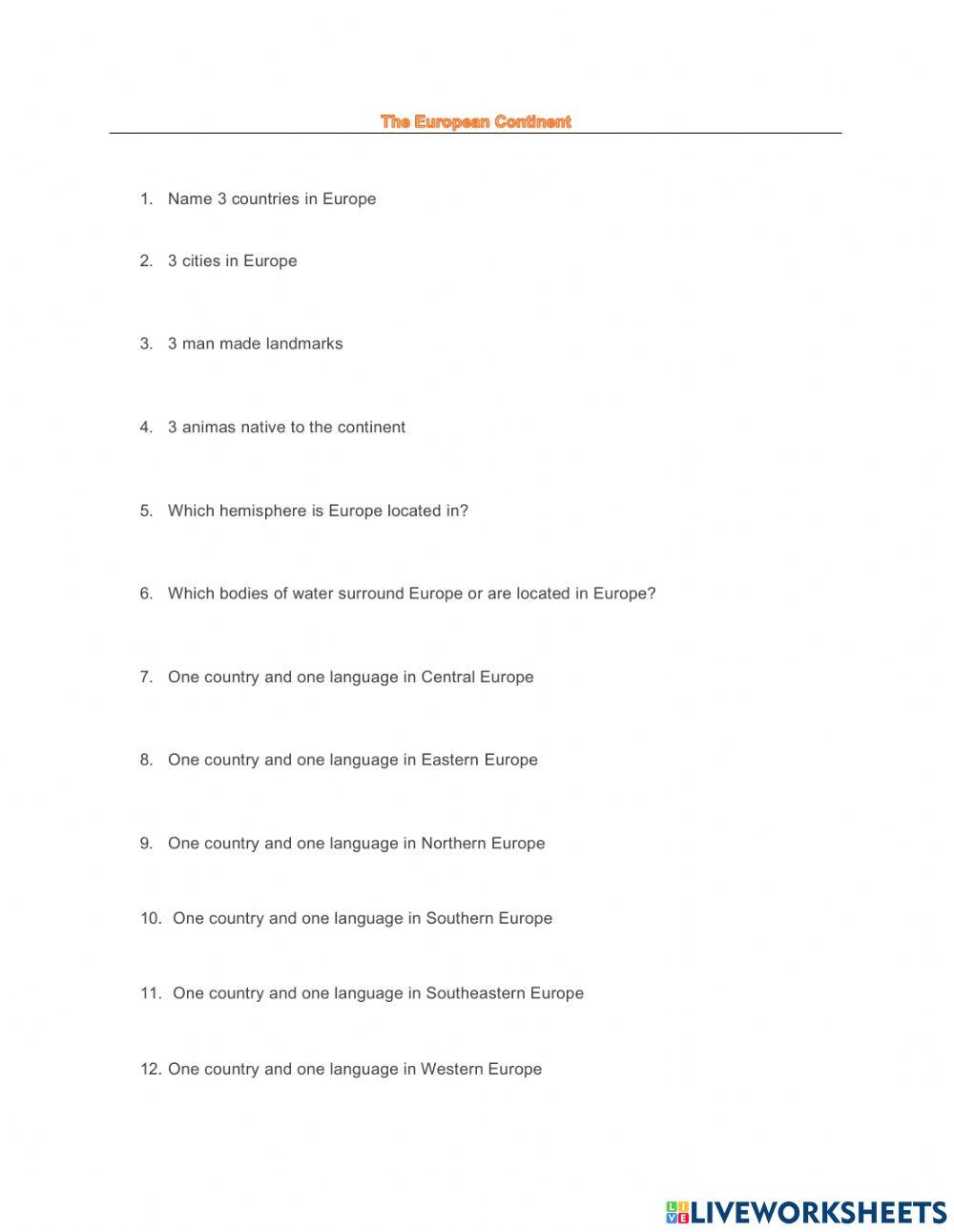 The European Continent