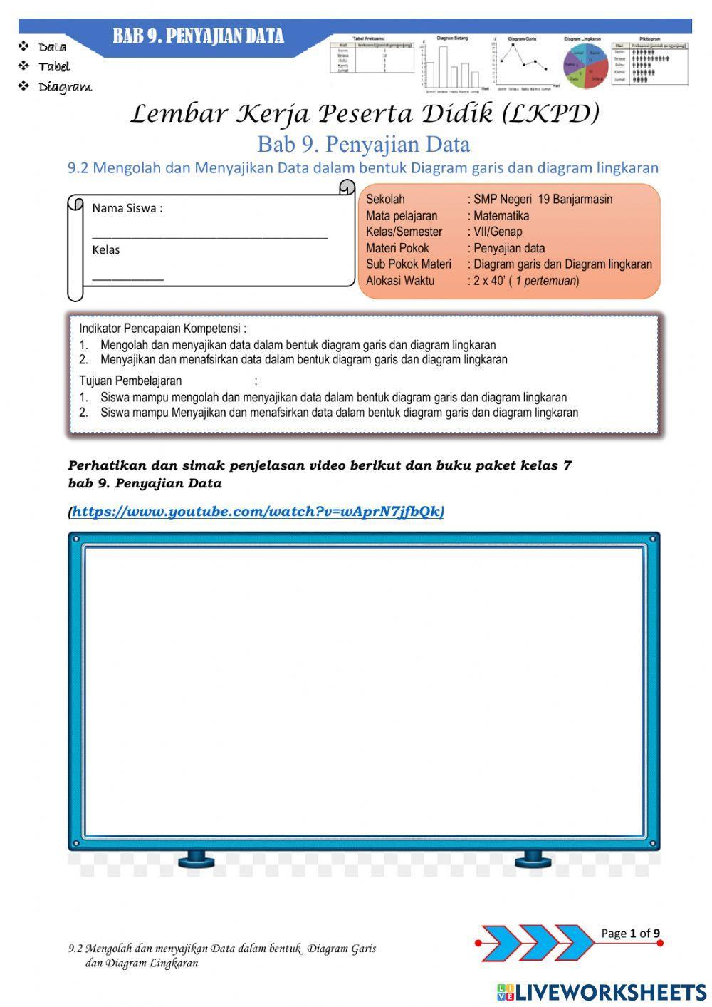 7.9.2 Diagram garis dan Diagram Lingkaran