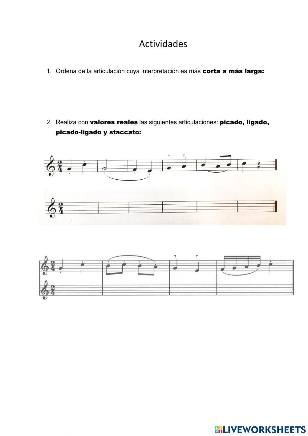 Lenguaje musical: Articulaciones