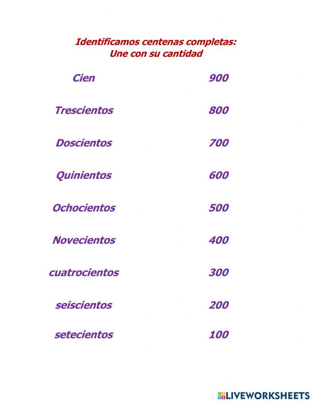 Identificar centenas