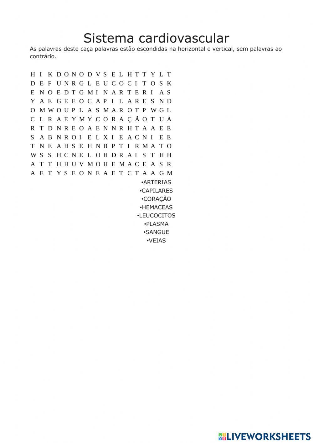 Sistema cardiovascular- CRUZADINHA