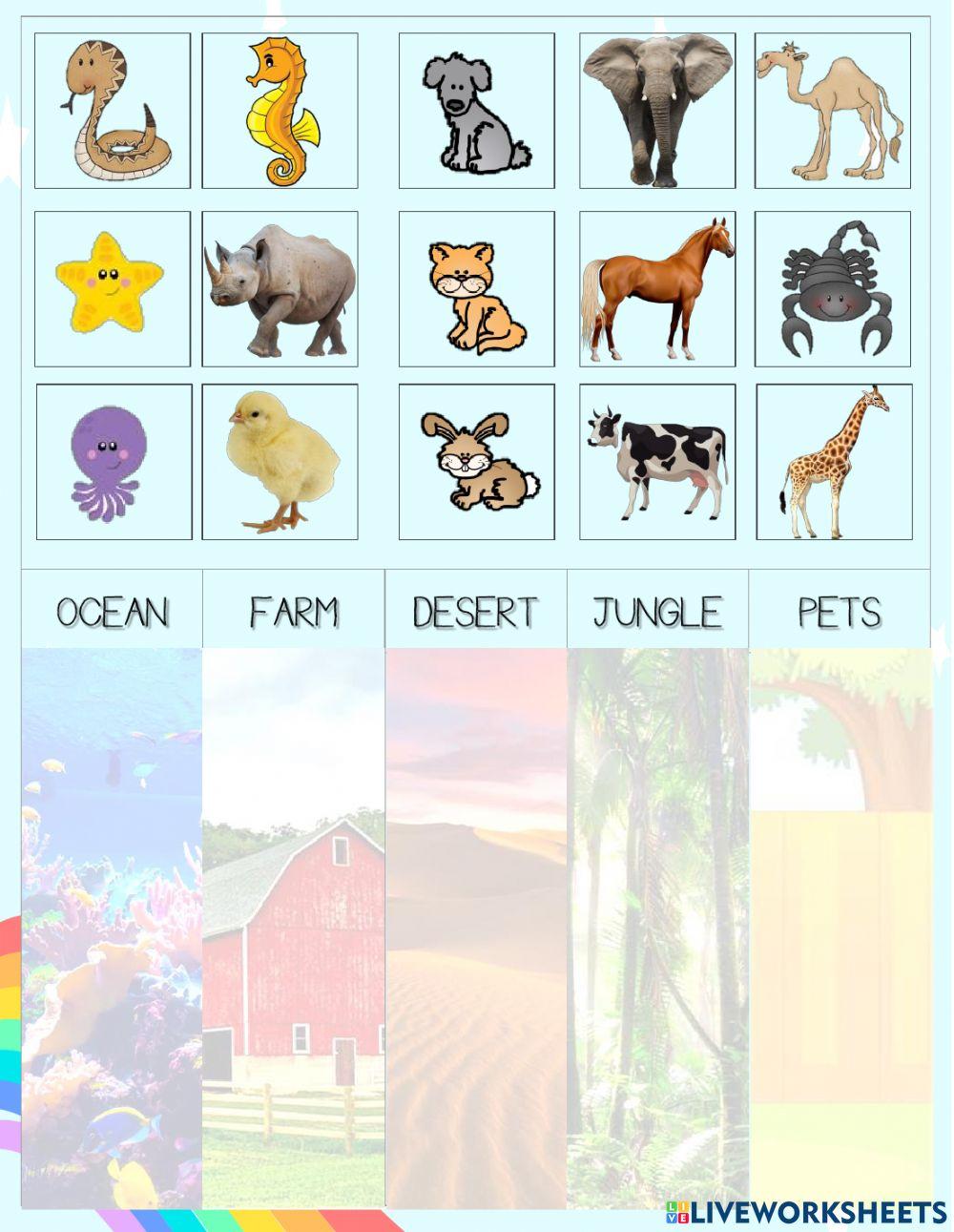 Sort the animals (habitat) Sort the animals (habitat)