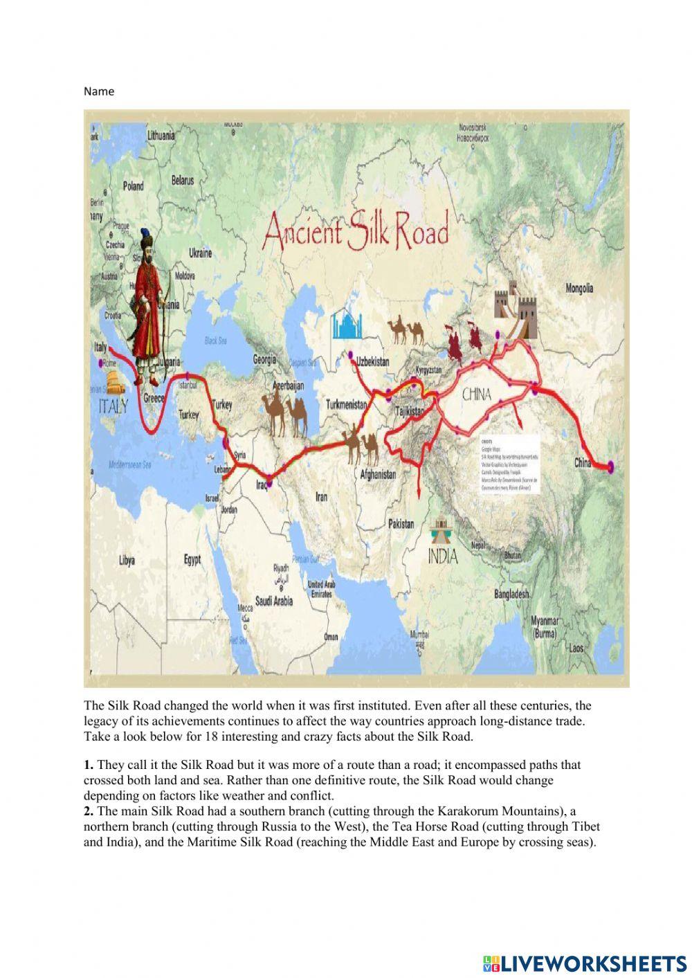 Old vs new Silk Road
