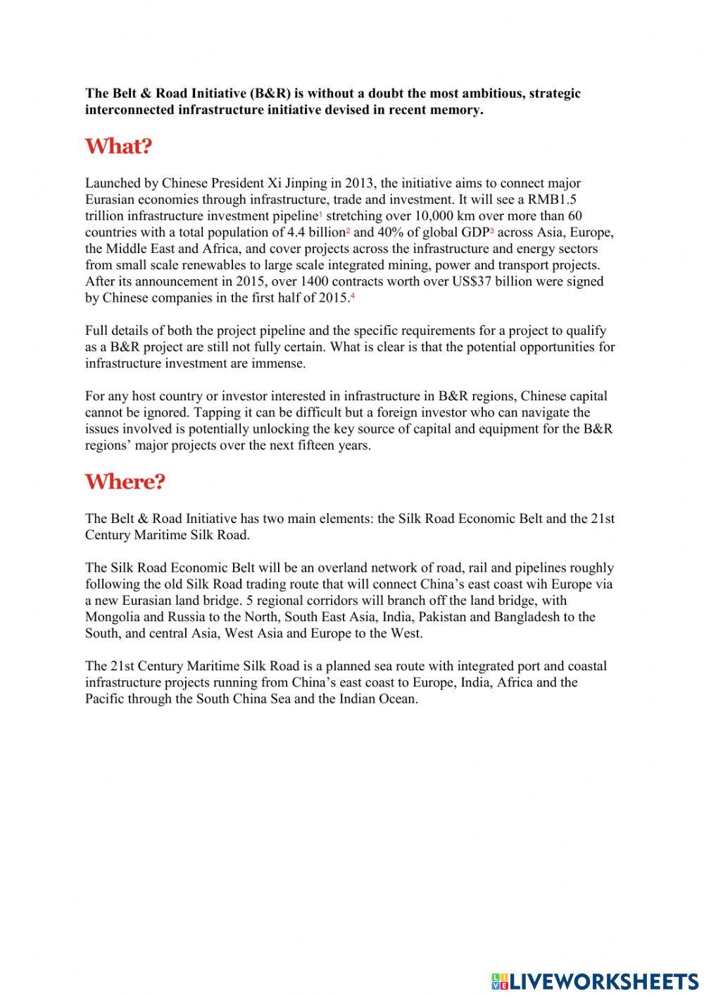 Old vs new Silk Road