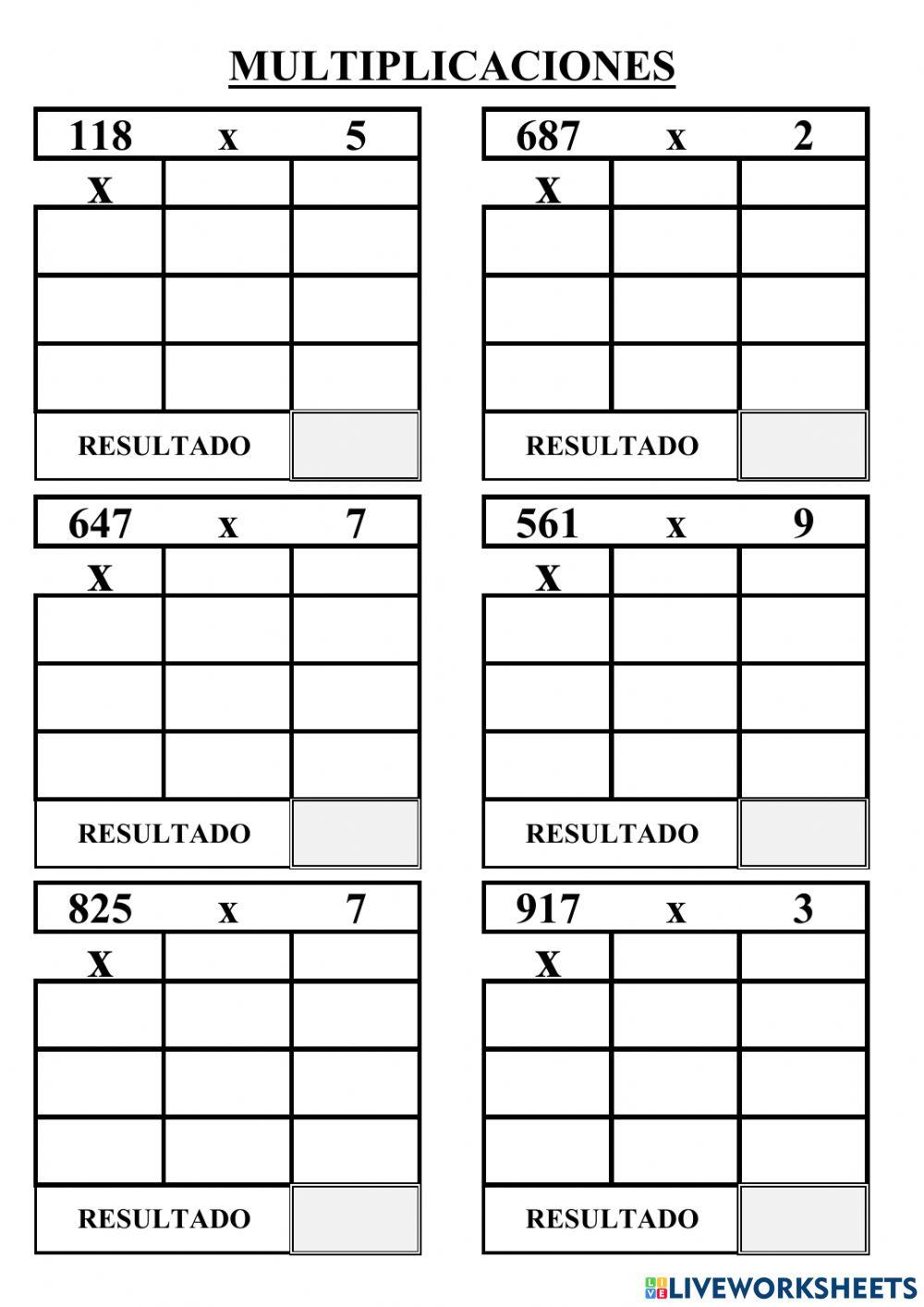 Multiplicaciones - 6