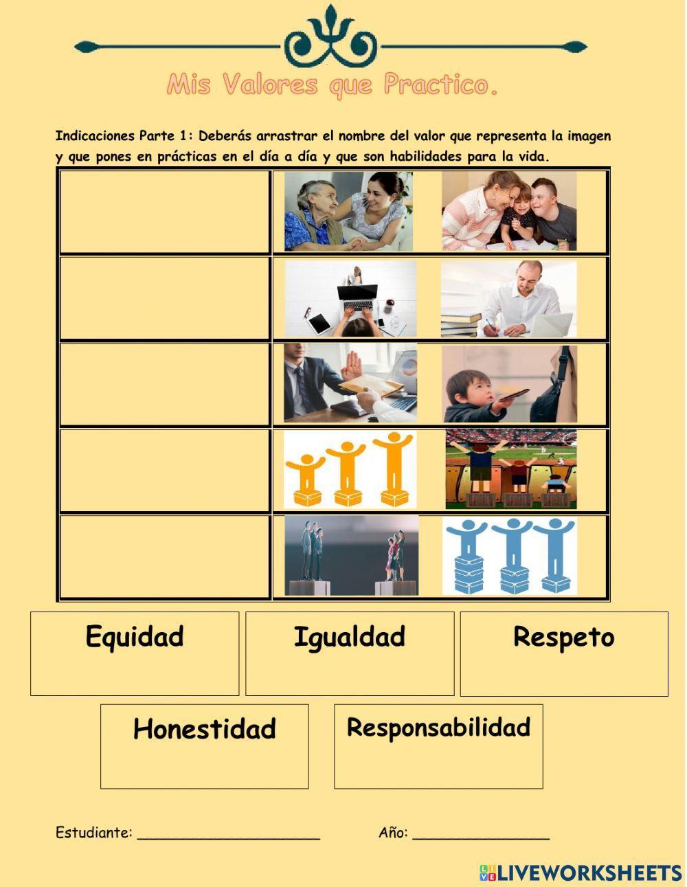 Mis valores que practico.