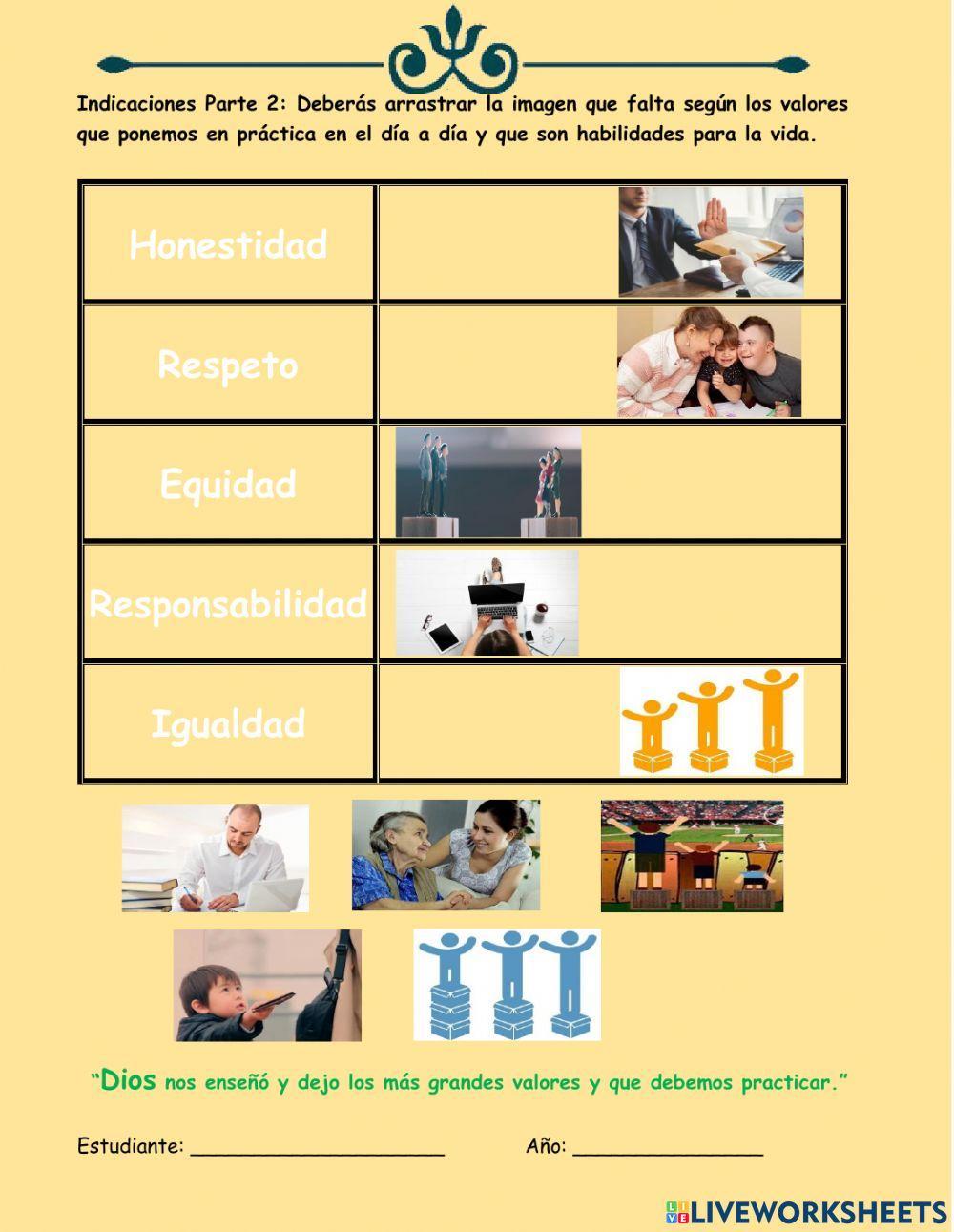 Mis valores que practico.