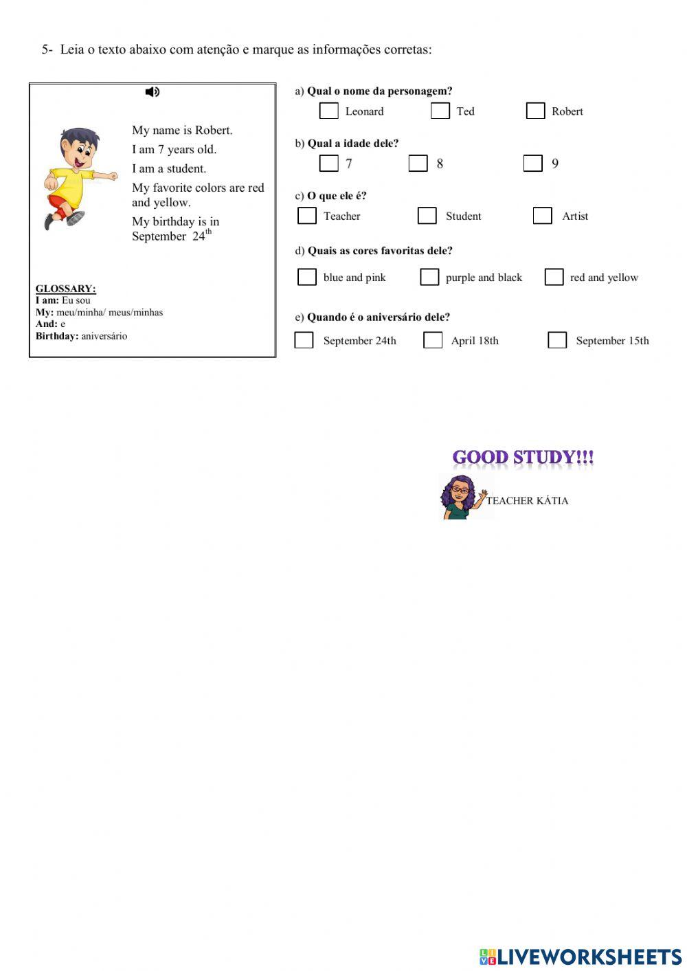 4° ano -INGLÊS- 12-04-21