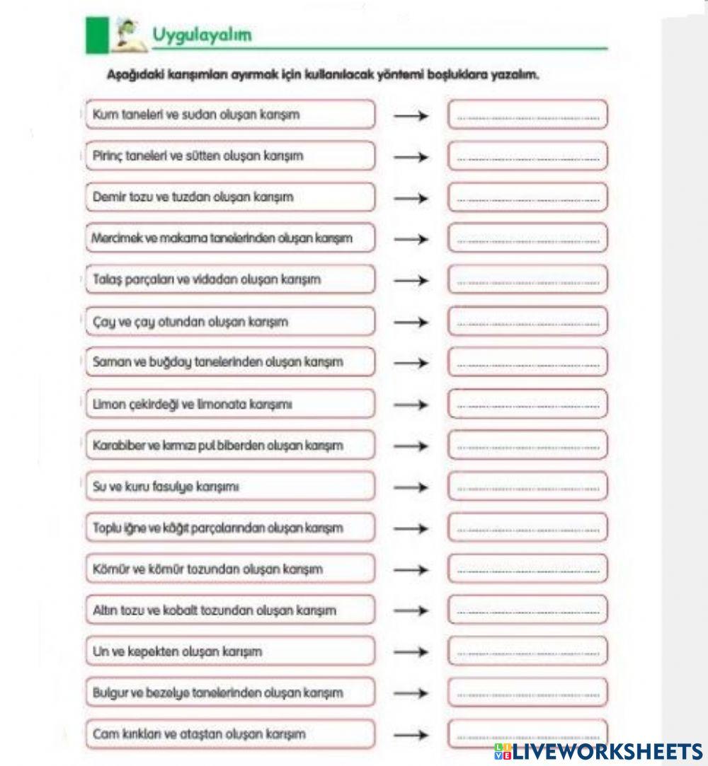 Karışımları Ayıralım