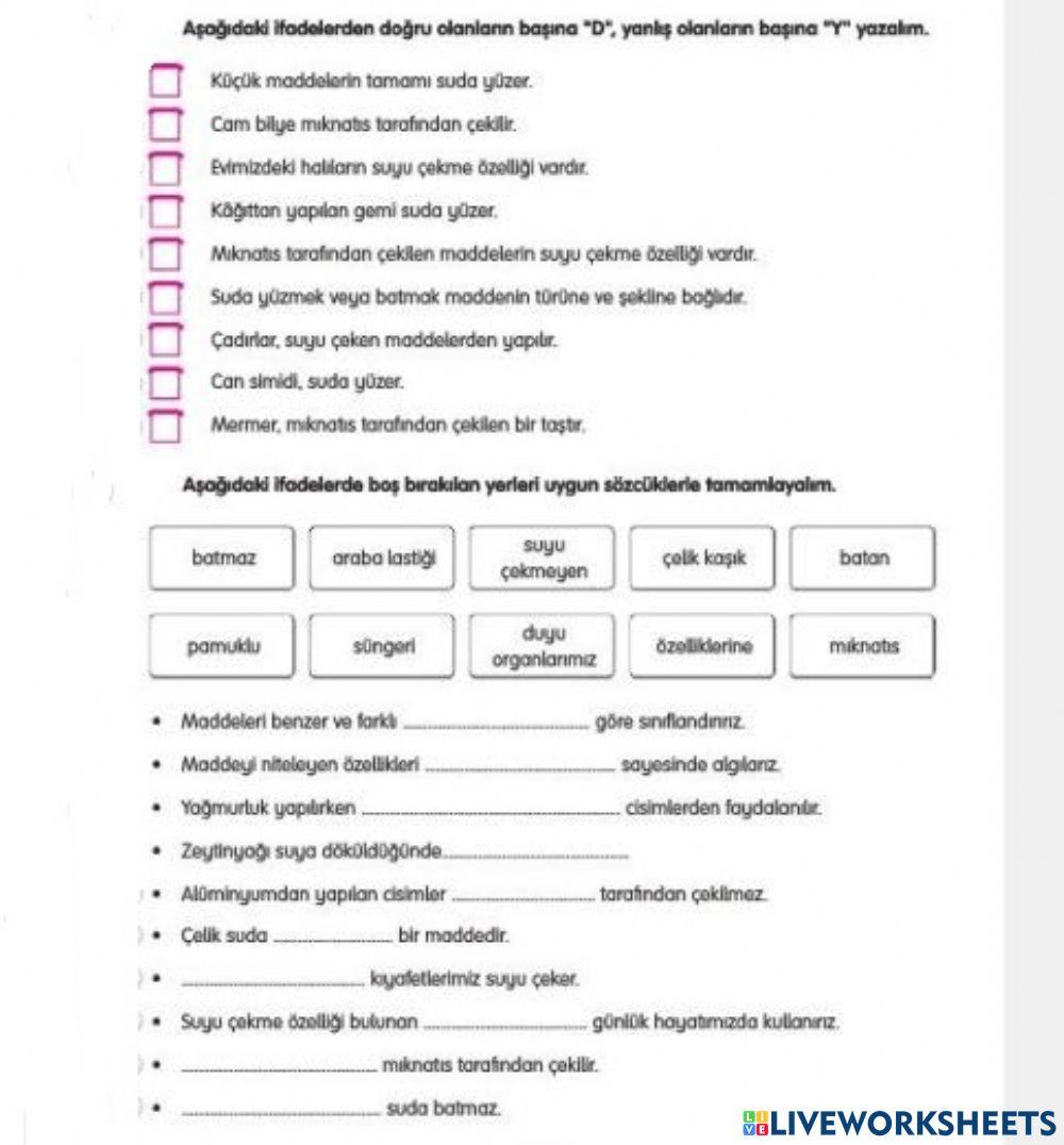 Maddenin Özellikleri