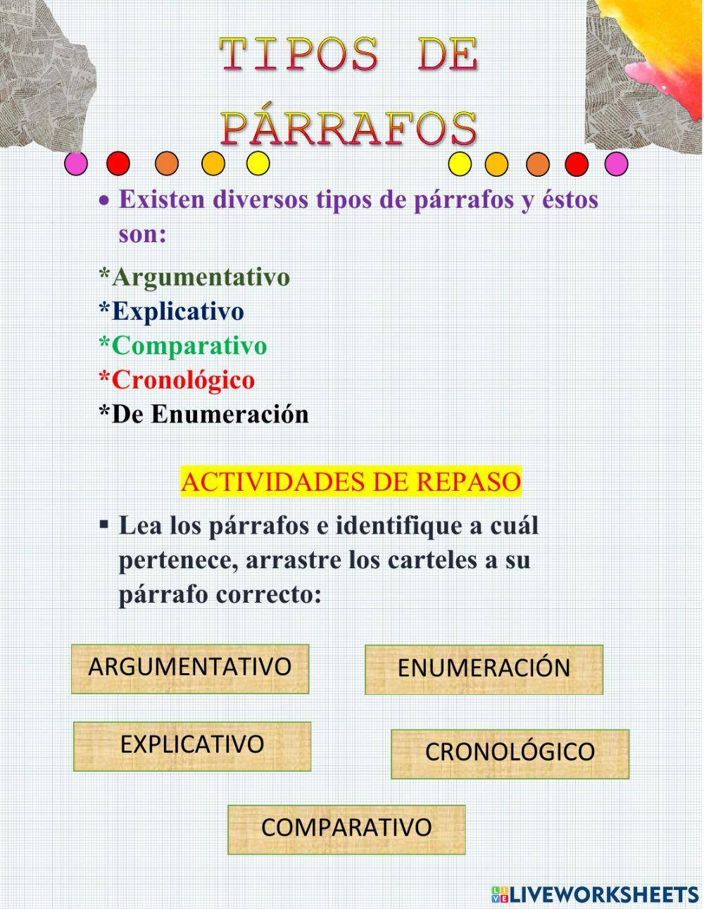 Tipos de Párrafos