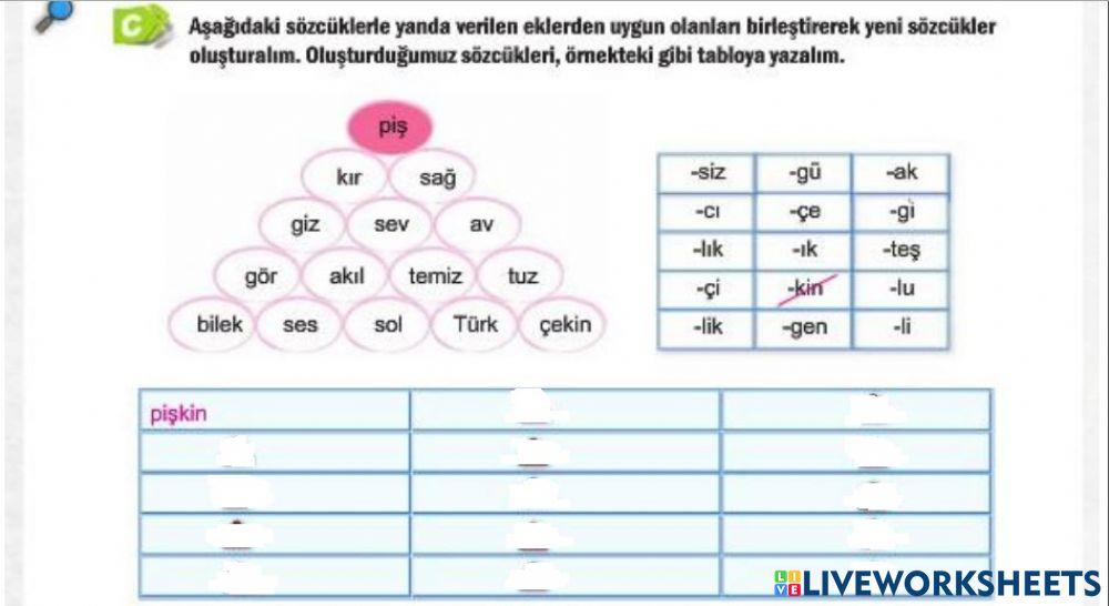 Hecelerden Kelimeler Oluşturalım