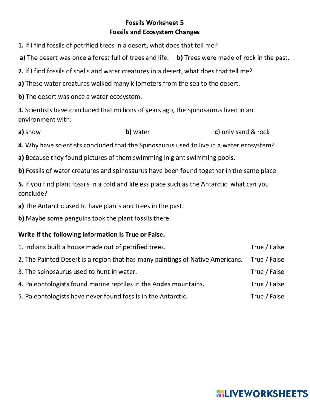 Fossils and Environment Change