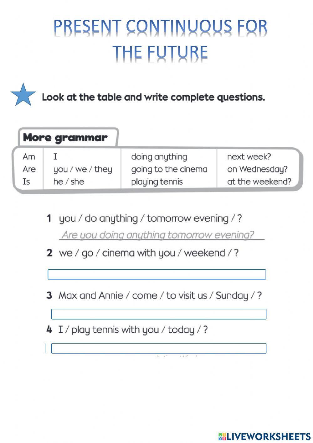 Present Continuous for future