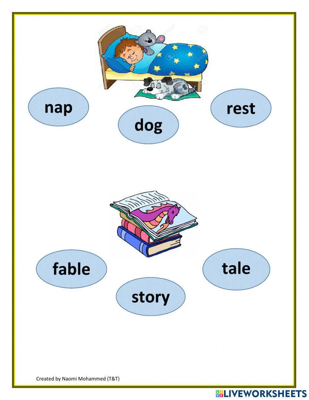 Synonyms interactive activity for Infant 1 | Live Worksheets