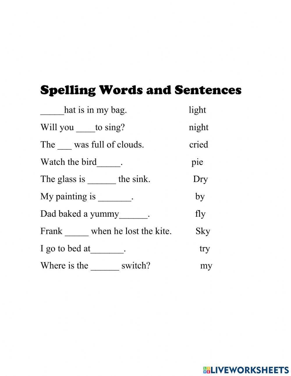 Spelling Sentences