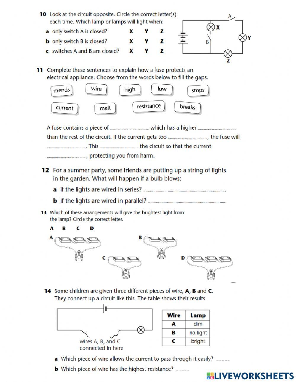 962581 | Simple Circuits | Nozim | LiveWorksheets