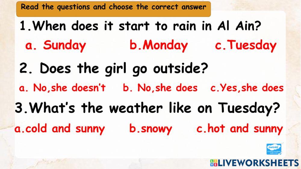 Reading comprehension