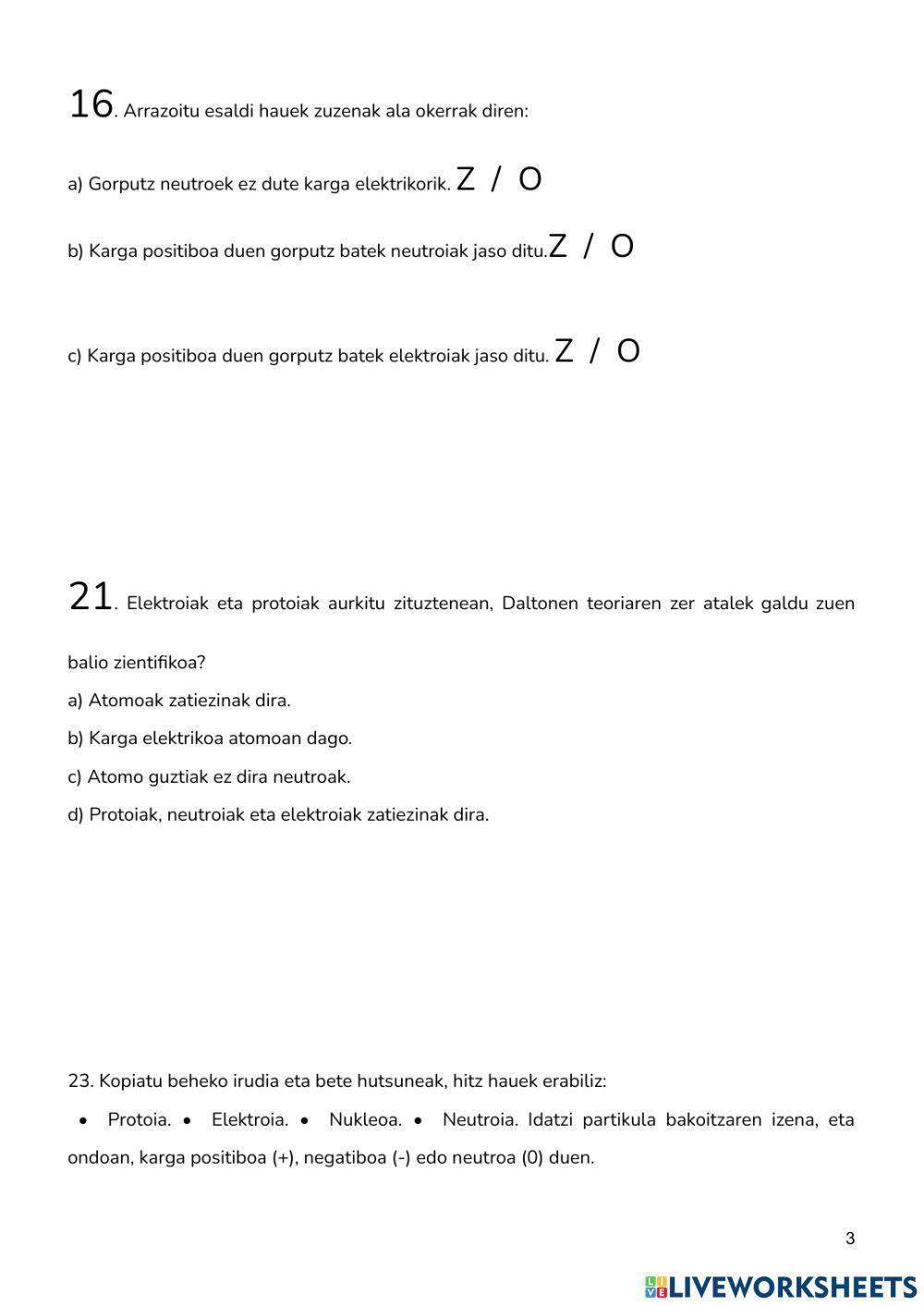 2.Atomoen partikulak eta eredu atomikoak