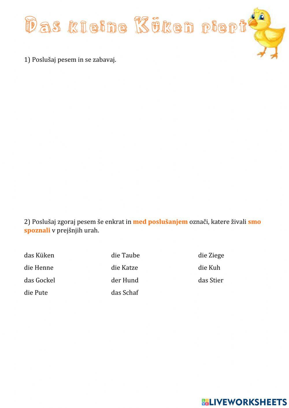 Das kleine Küken piept