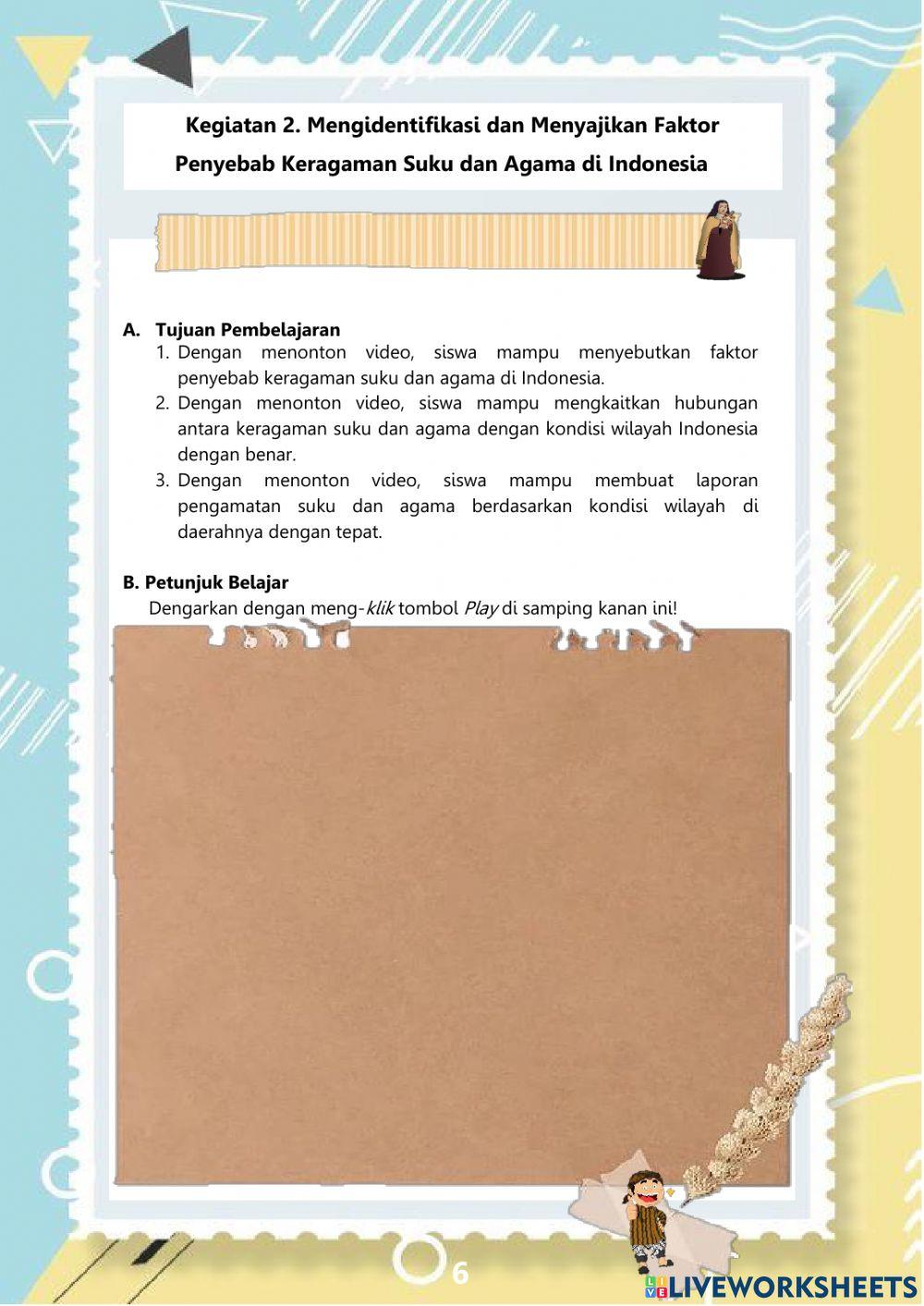 2.Keragaman Suku&Agama Kelas IV