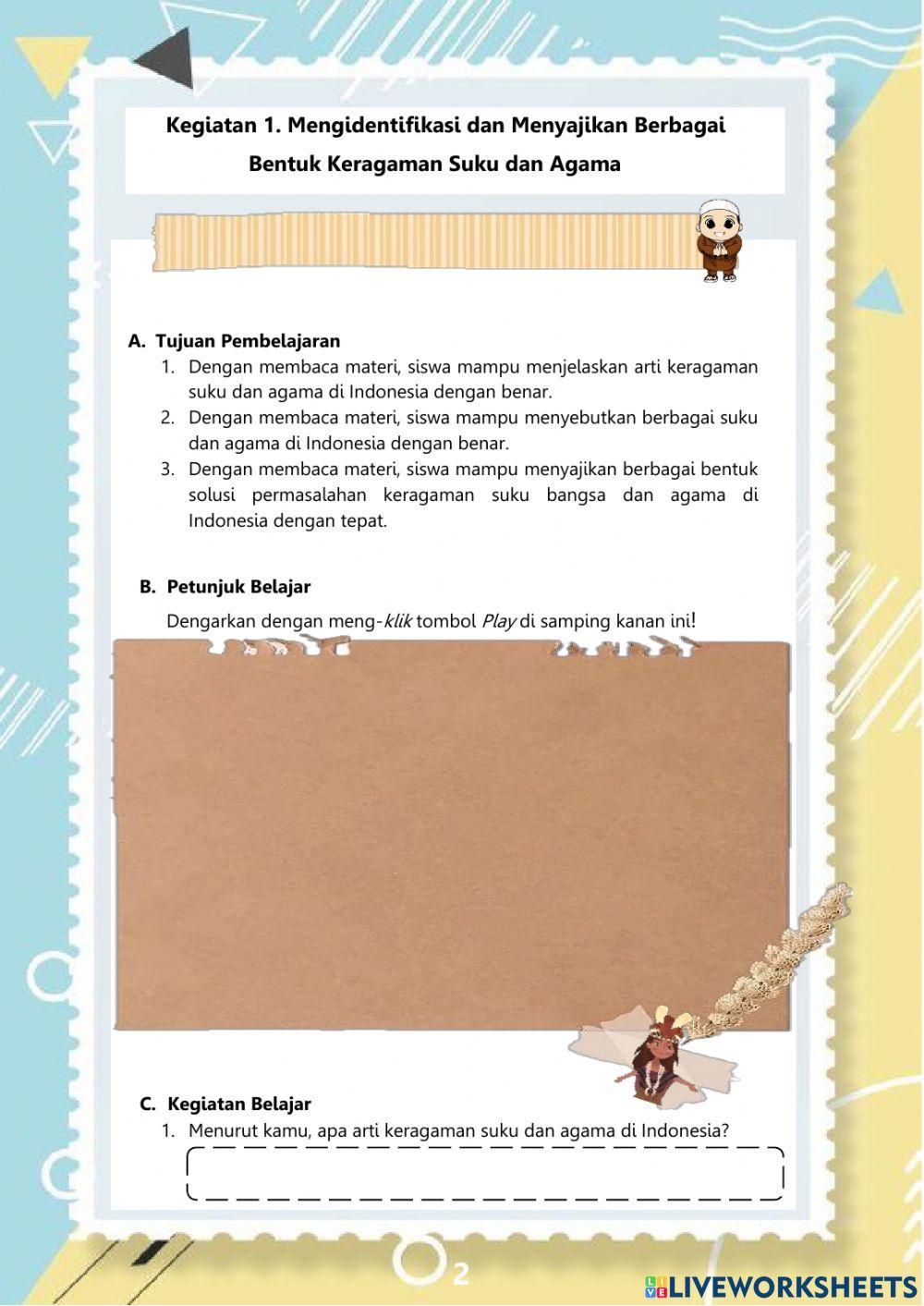 Pretest Keragaman Suku-Agama Kelas IV