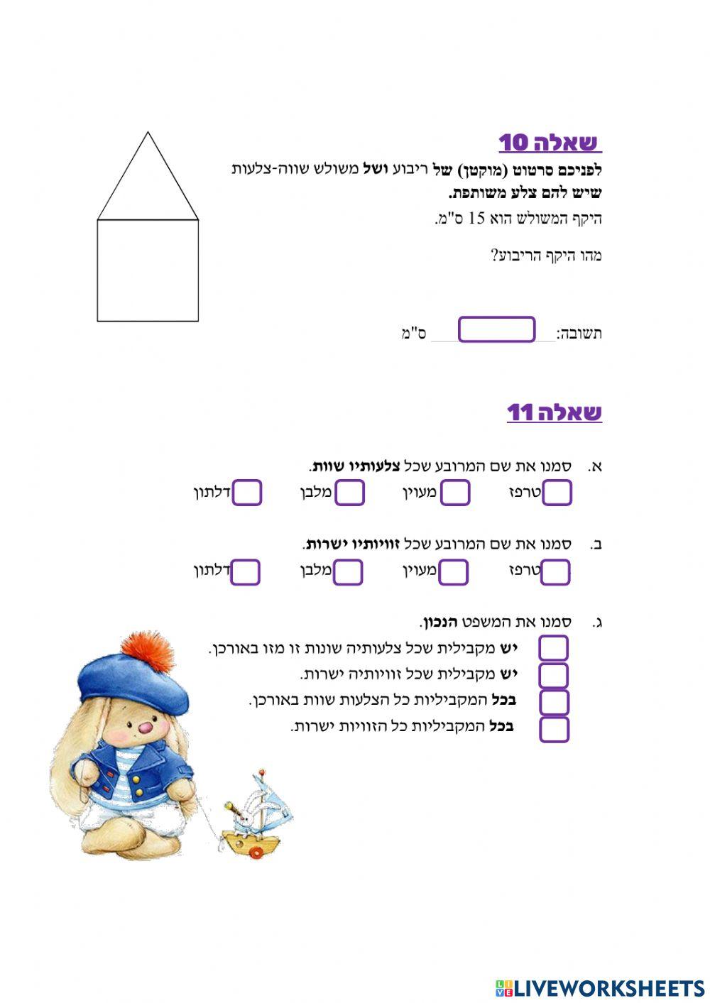 שאלות בגאומטריה