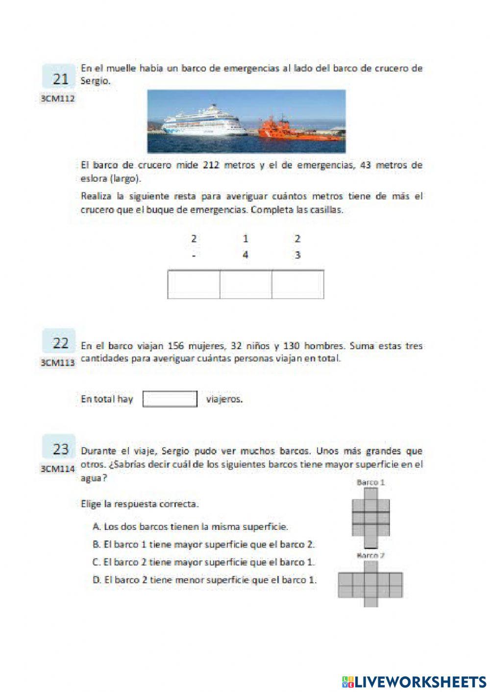 Prueba externa tercero 6
