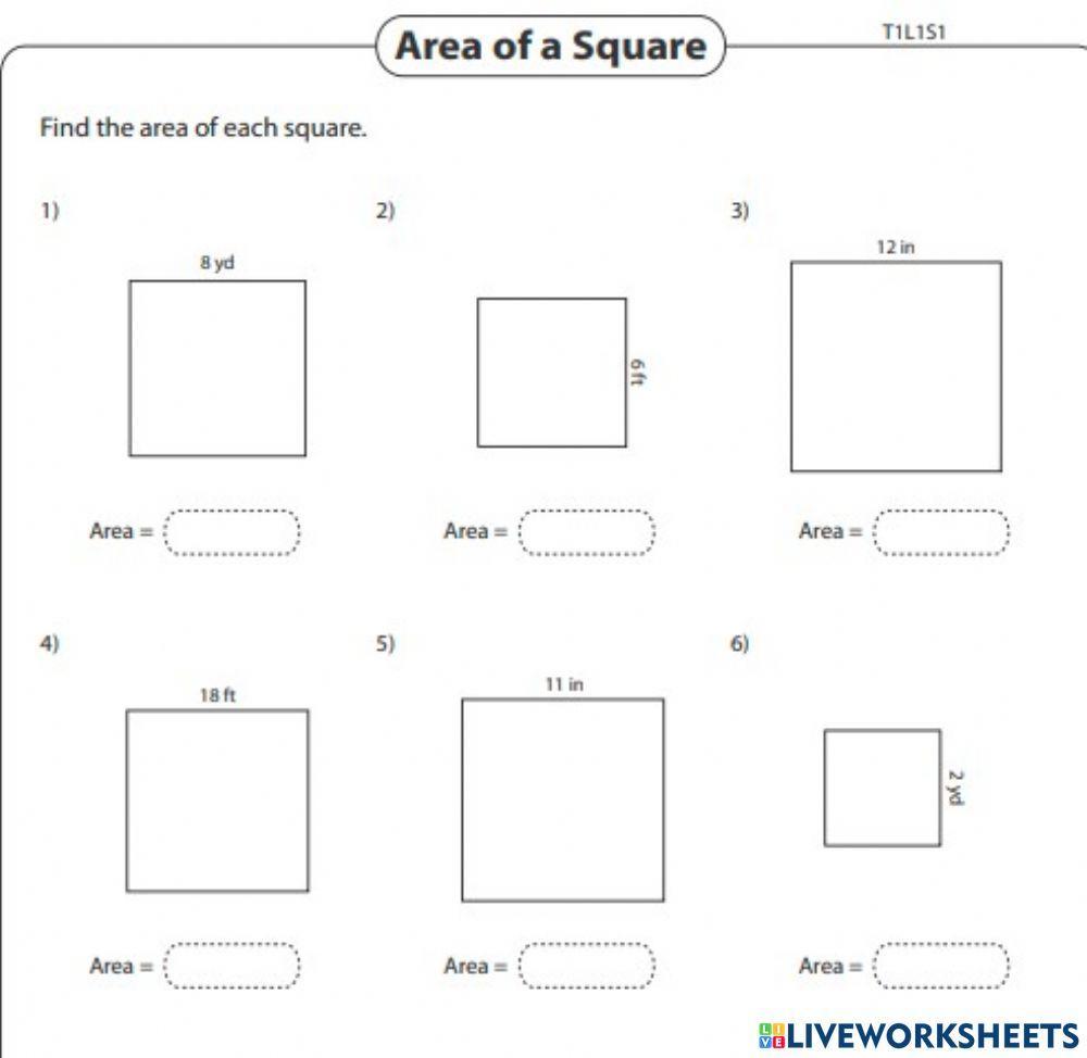 Area of squares