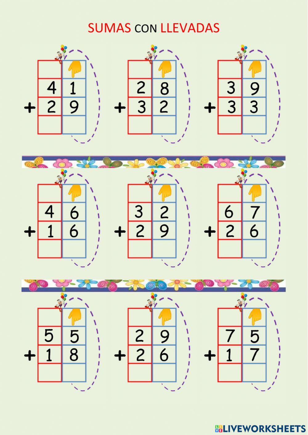 Sumas con llevadas