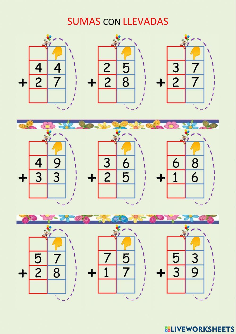 Sumas con llevadas