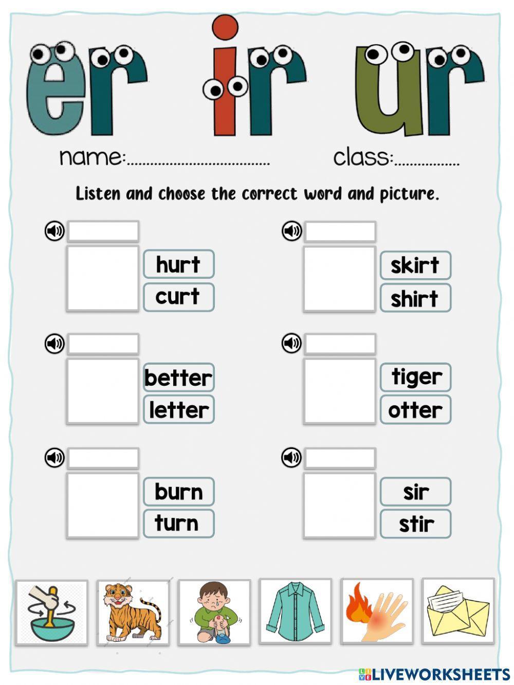 Jolly Phonics er ir ur worksheet | Live Worksheets jolly-phonics-er-ir-ur-worksheet-live-worksheets