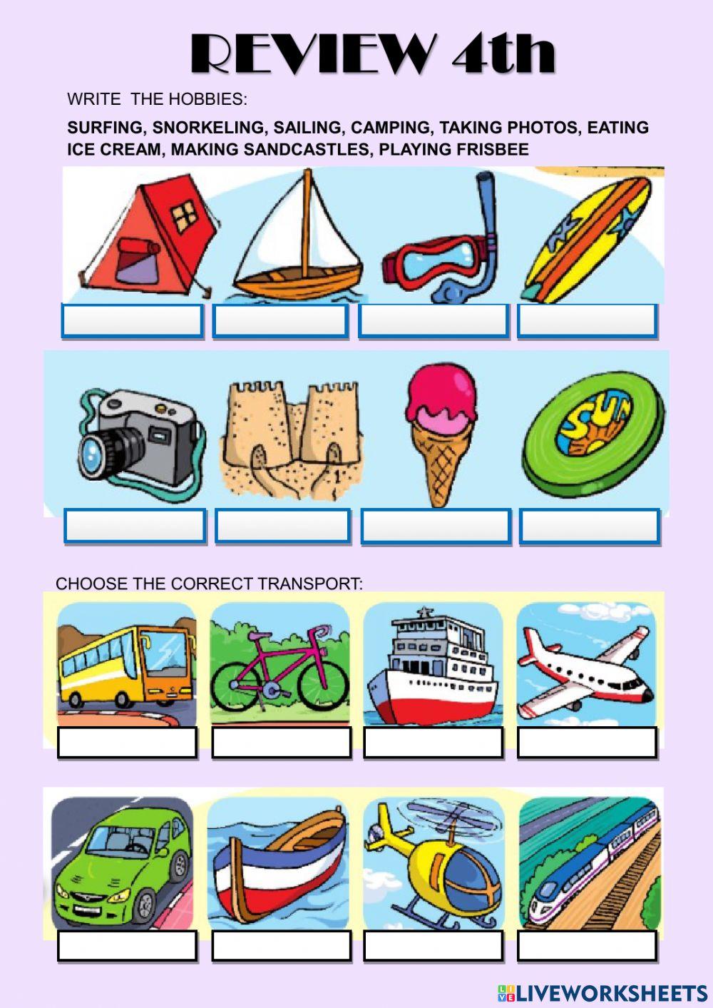 REVIEW HOBBIES and TRANSPORT