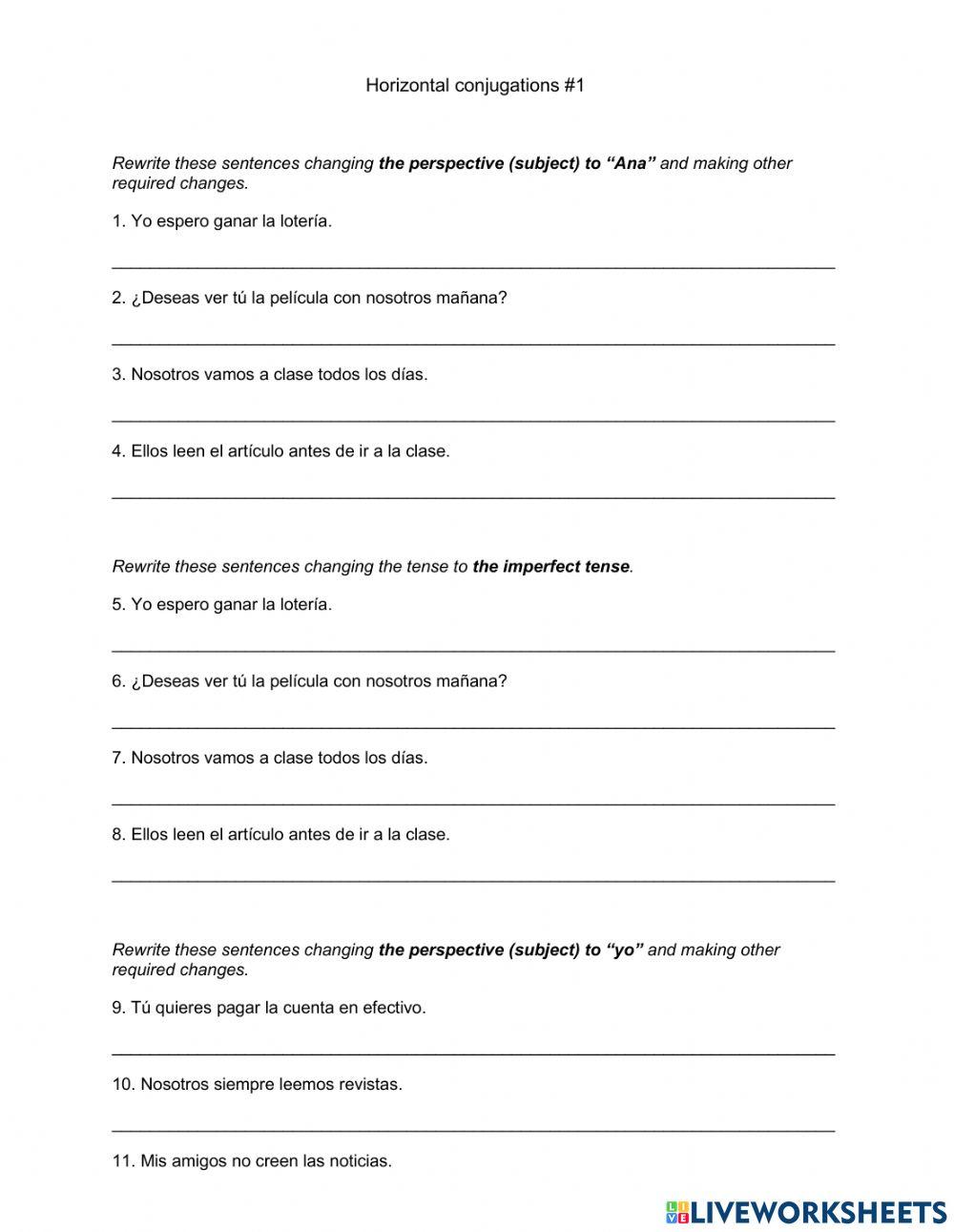Horizontal conjugations 1