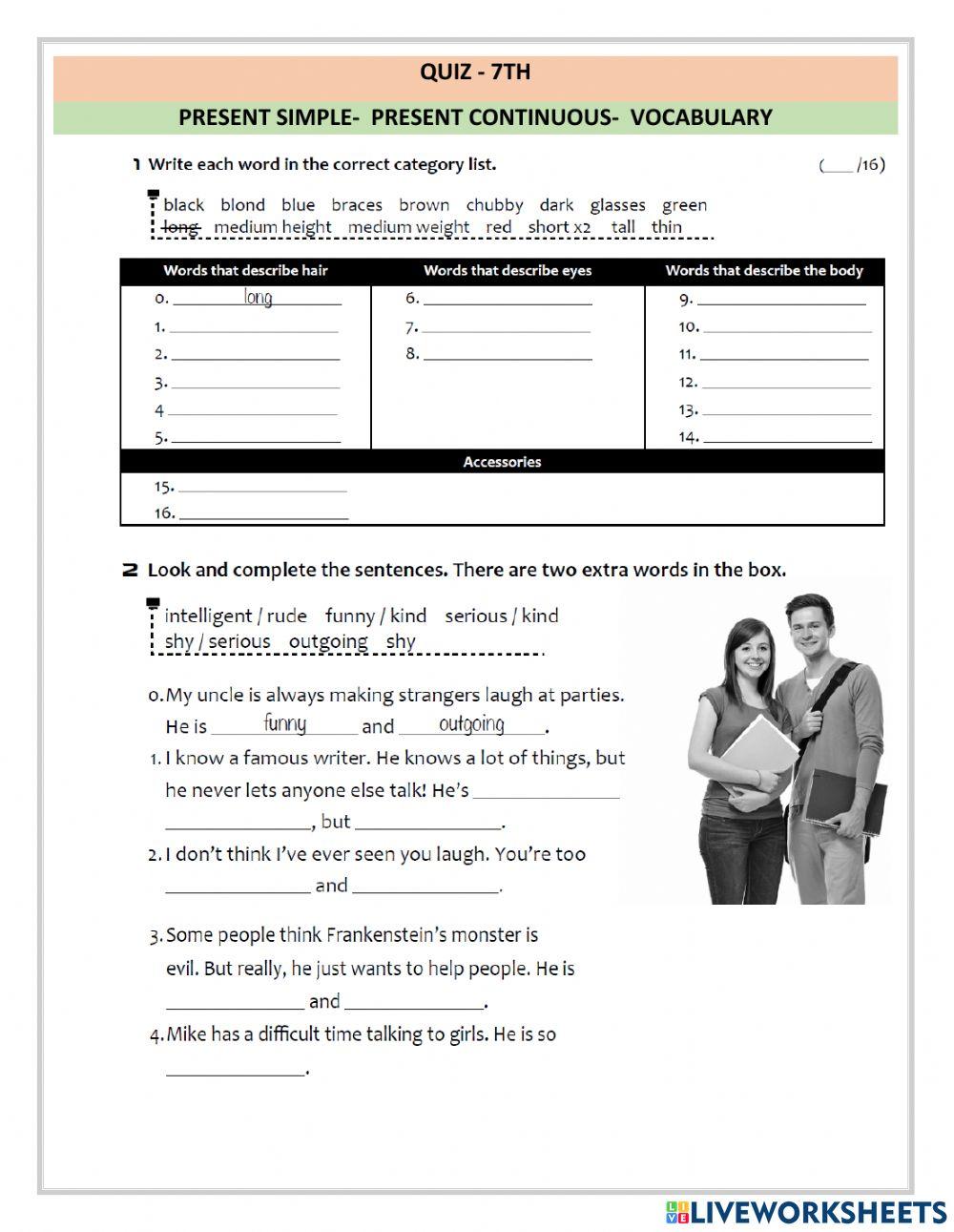 Present continuous and simple