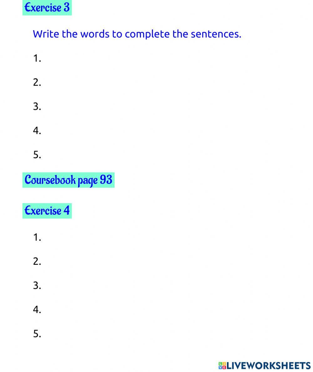 Page 92, exercises 2, 3, 4