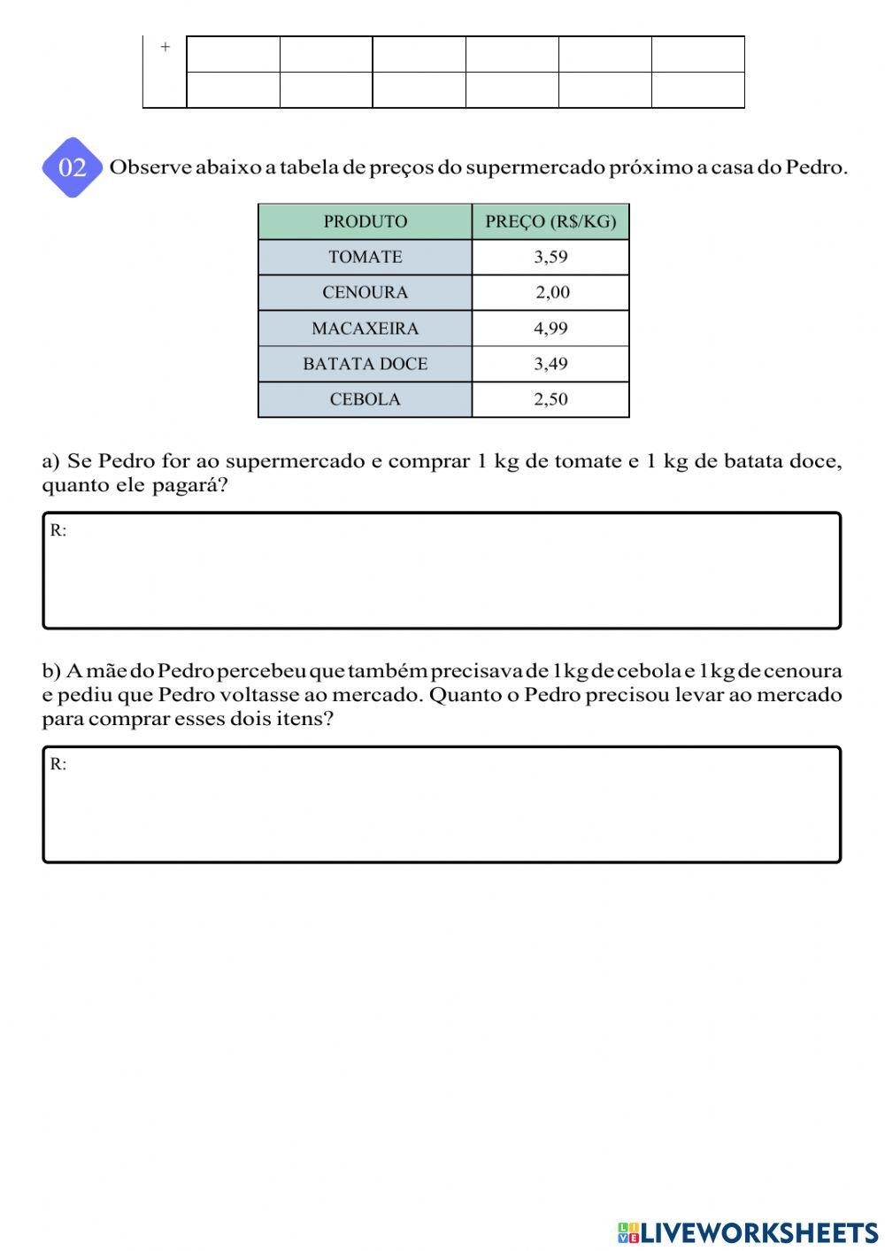 Adição e subtração