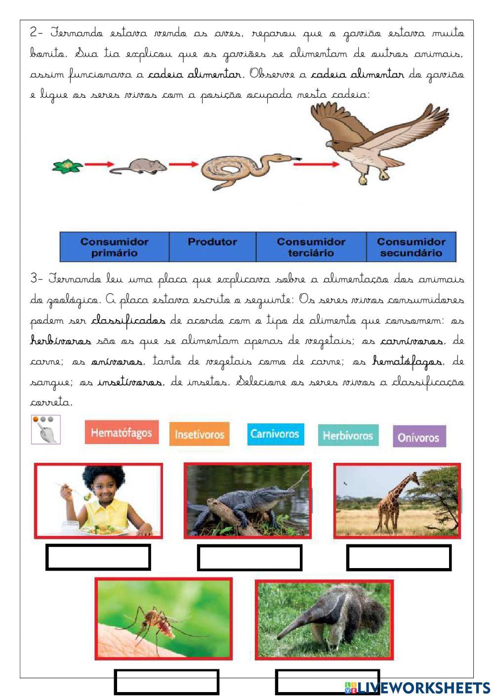 Cadeia alimentar e misturas