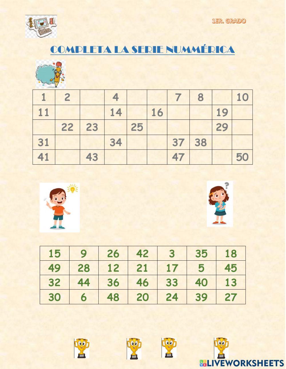 Serie Numérica 1 - 50