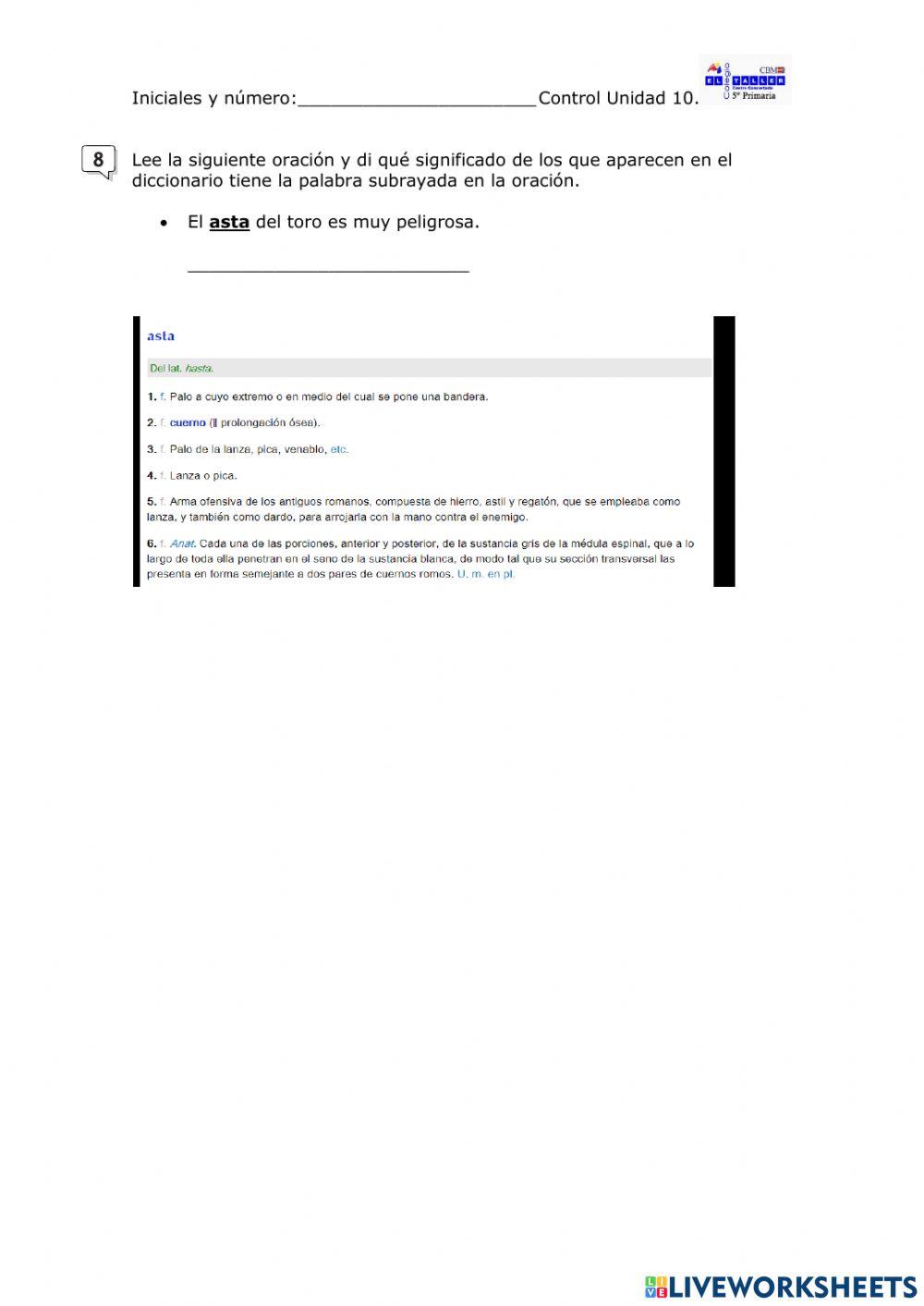 Control Unidad 10 Lengua