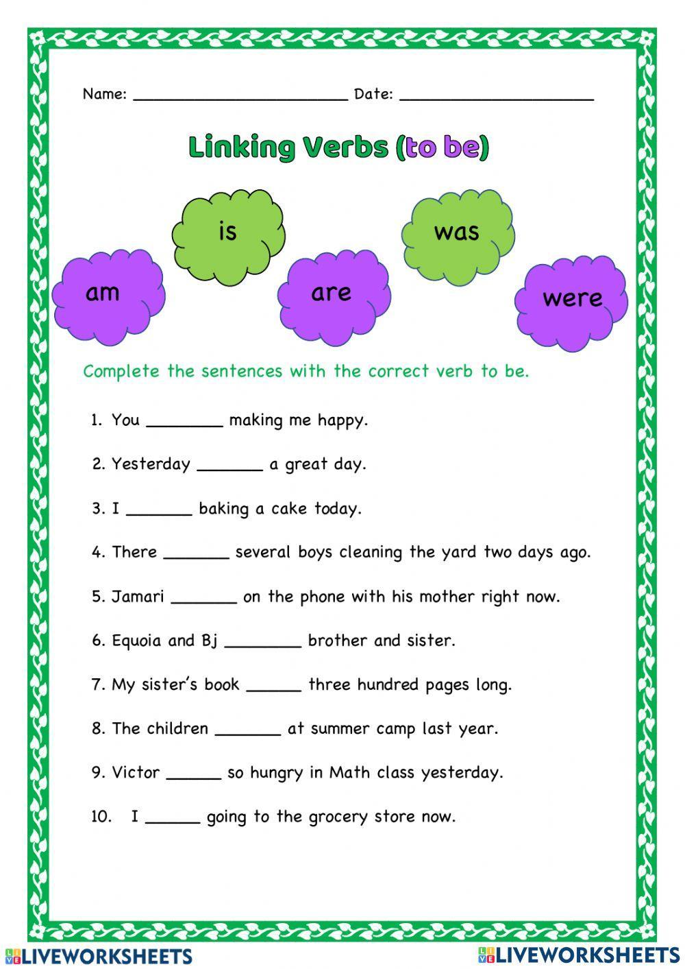 Linking verbs