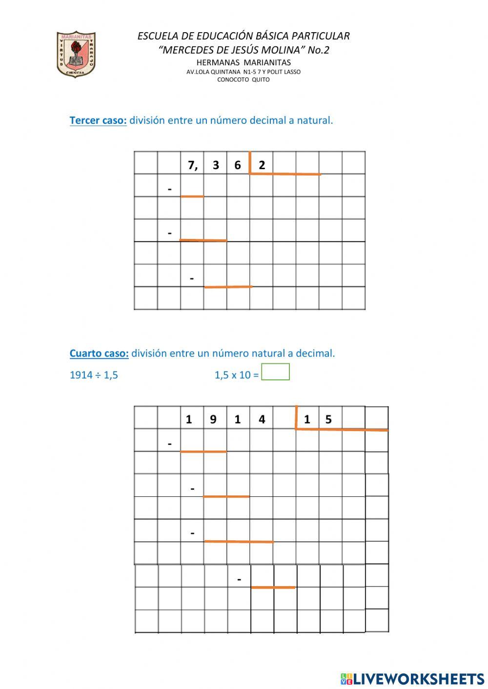 Division de decimales